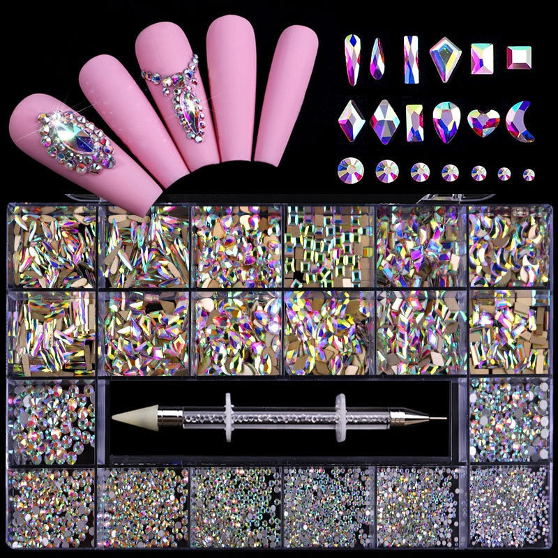 2500pcs Luxury Nail Rhinestones