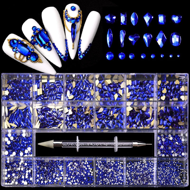 2500pcs Luxury Nail Rhinestones