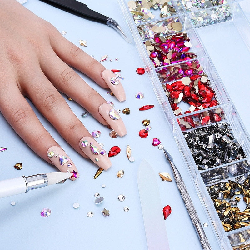 2500pcs Luxury Nail Rhinestones