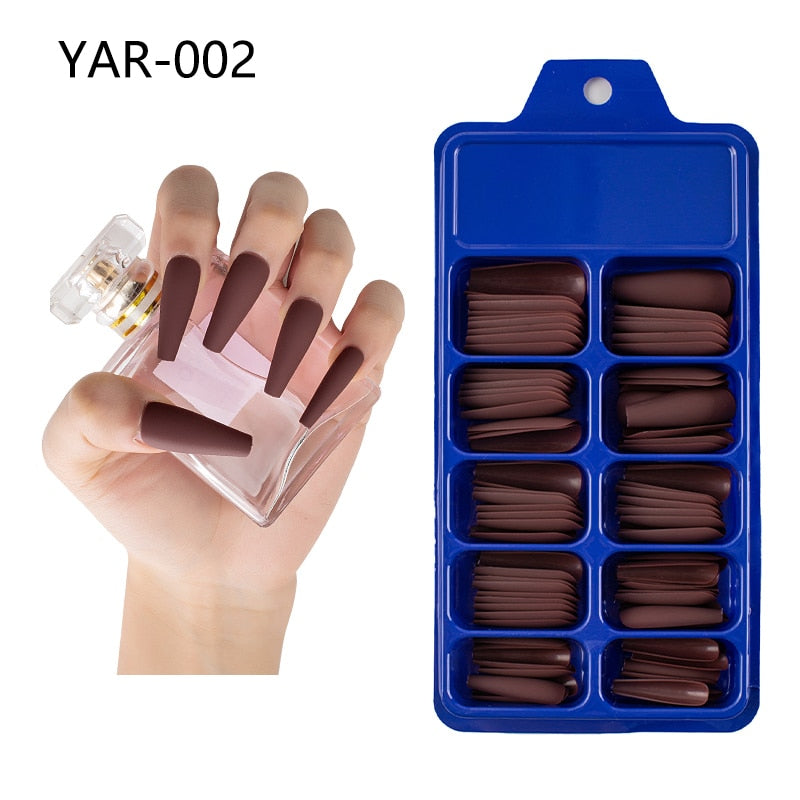 Coffin Ballerina Full Cover Nail Tips For Press on Nails