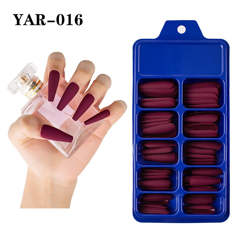 Coffin Ballerina Full Cover Nail Tips For Press on Nails
