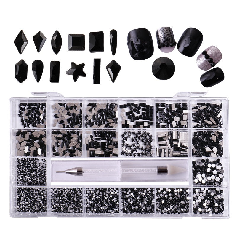 2500pcs Luxury Nail Rhinestones