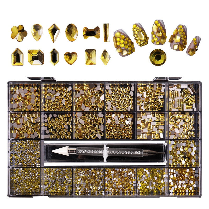 2500pcs Luxury Nail Rhinestones