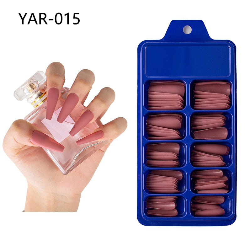 Coffin Ballerina Full Cover Nail Tips For Press on Nails