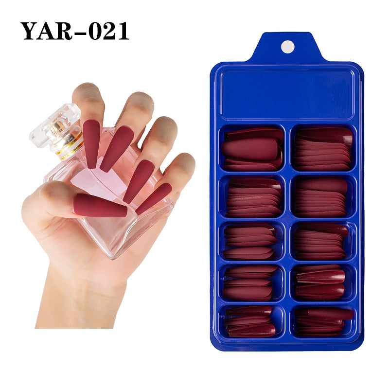 Coffin Ballerina Full Cover Nail Tips For Press on Nails