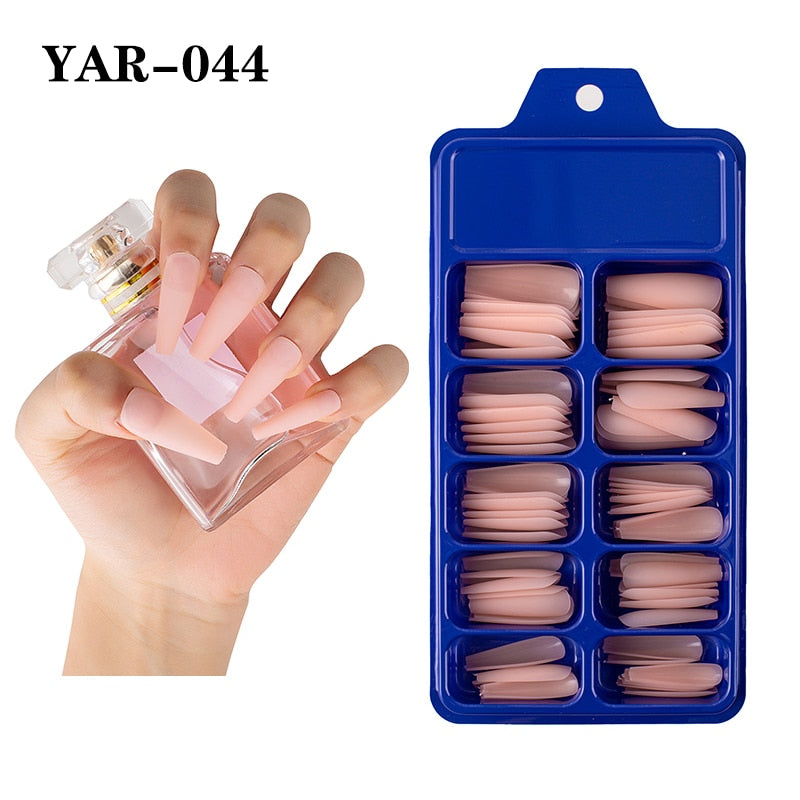 Coffin Ballerina Full Cover Nail Tips For Press on Nails