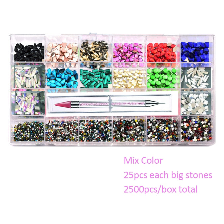 2500pcs Luxury Nail Rhinestones