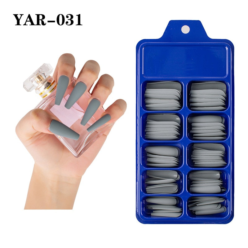 Coffin Ballerina Full Cover Nail Tips For Press on Nails
