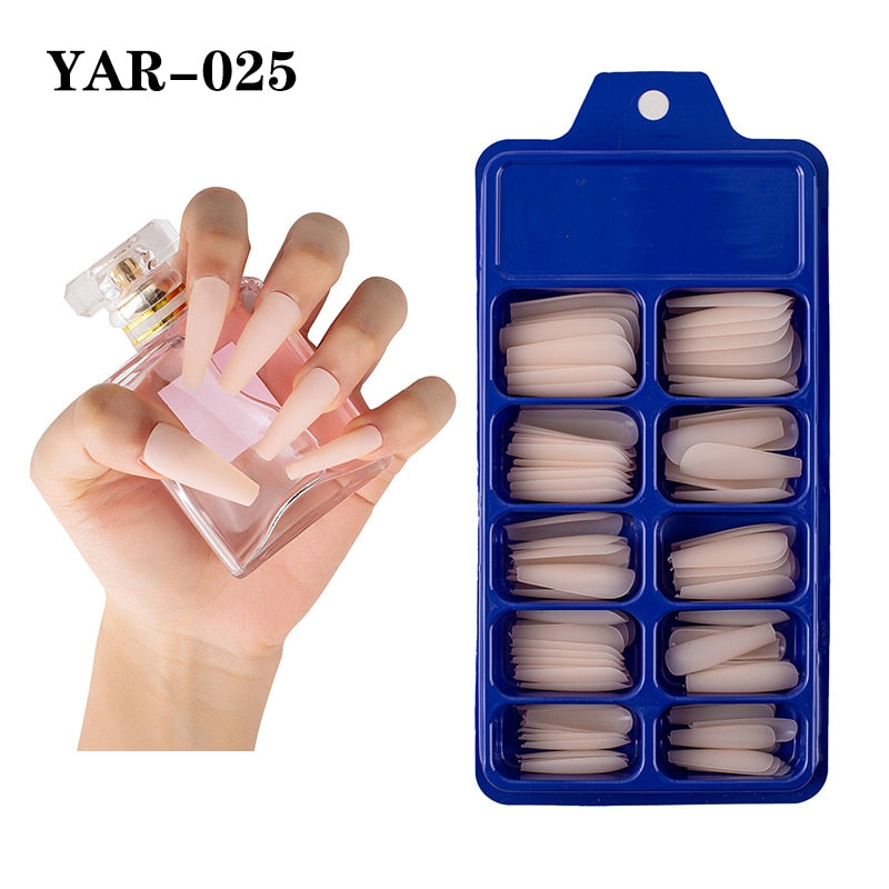 Coffin Ballerina Full Cover Nail Tips For Press on Nails