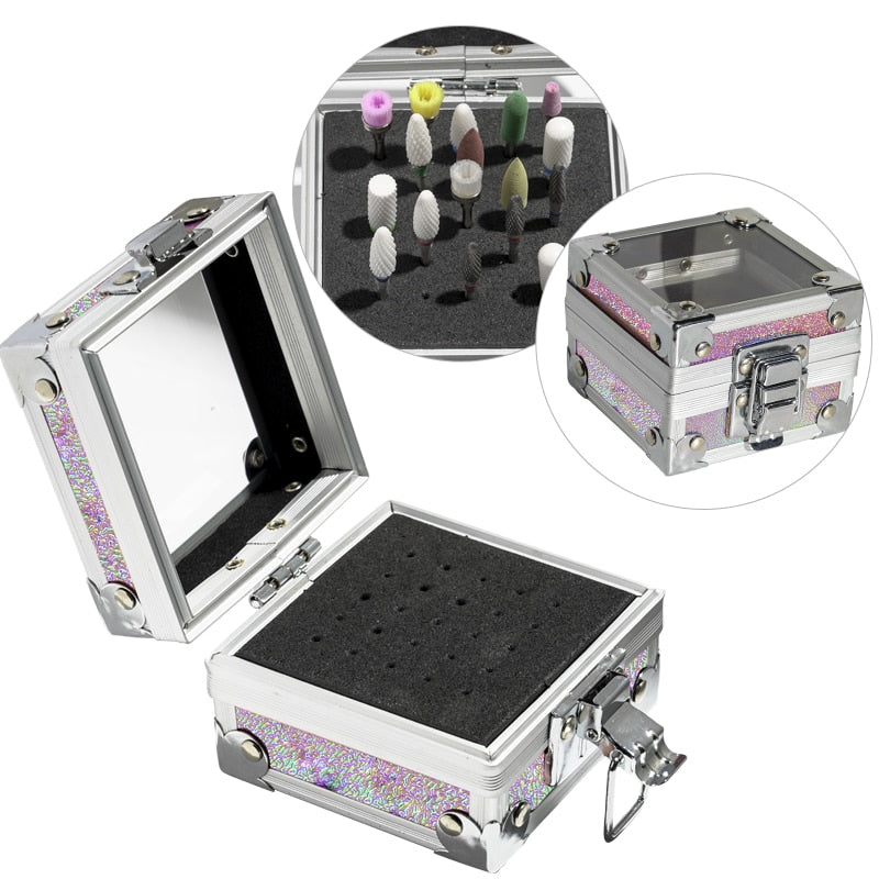 25 Slots Aluminum Nail Art Bit Holder