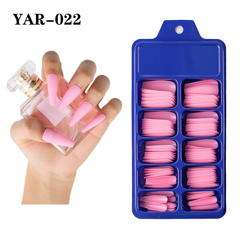 Coffin Ballerina Full Cover Nail Tips For Press on Nails