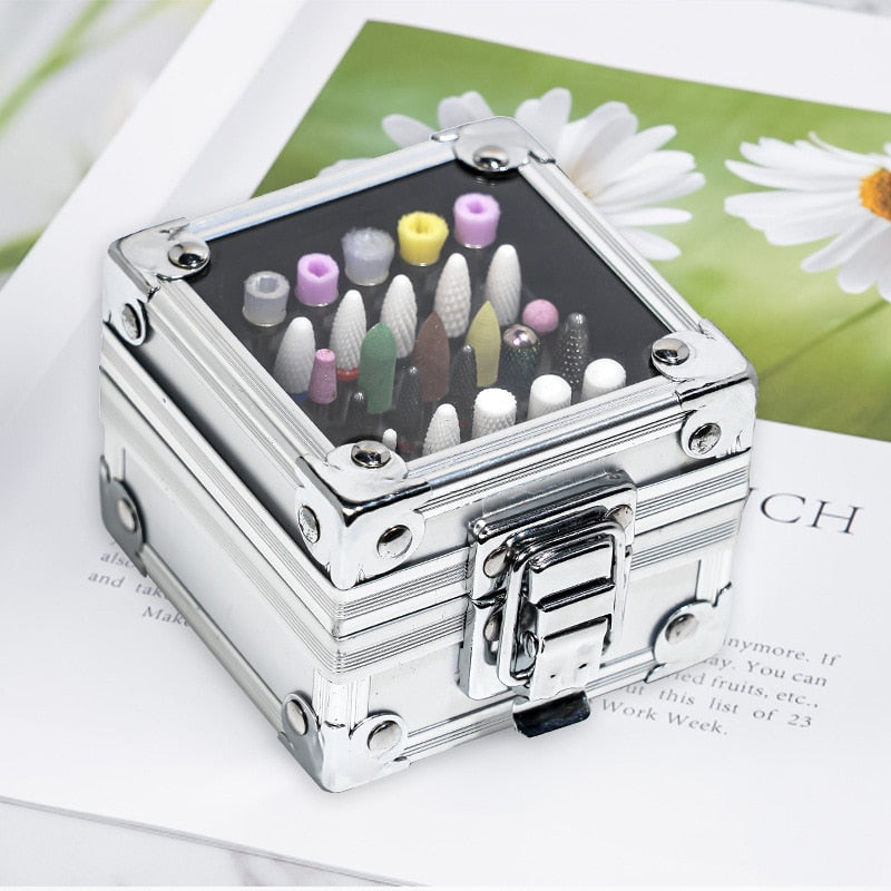 25 Slots Aluminum Nail Art Bit Holder