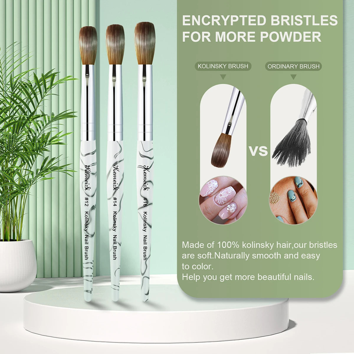 100% Kolinsky Acrylic Nail Brush