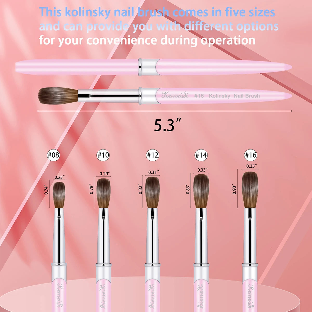 100% Kolinsky Acrylic Nail Brush