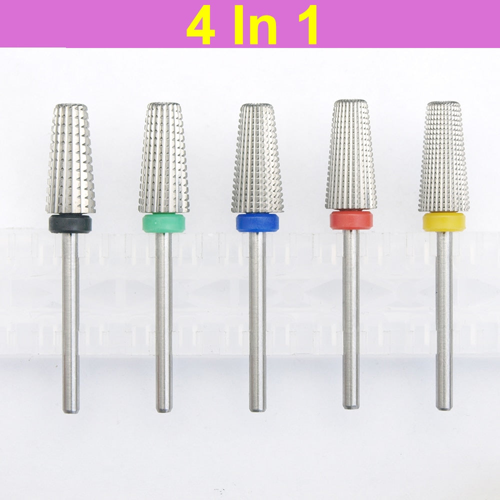 Carbide 5 in 1 Nail Drill Bit for 3/32" Shank - Drill Machine