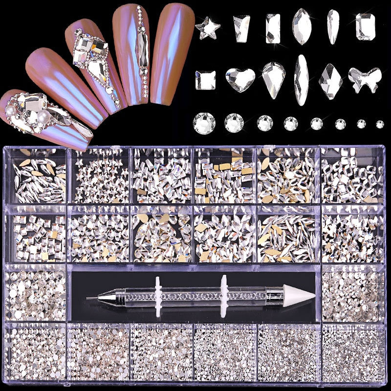 2500pcs Luxury Nail Rhinestones