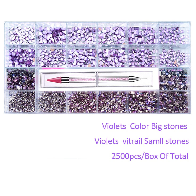 2500pcs Luxury Nail Rhinestones