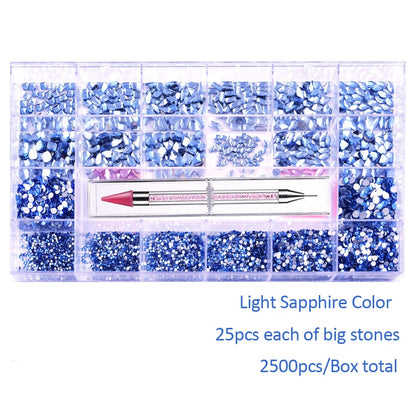 2500pcs Luxury Nail Rhinestones